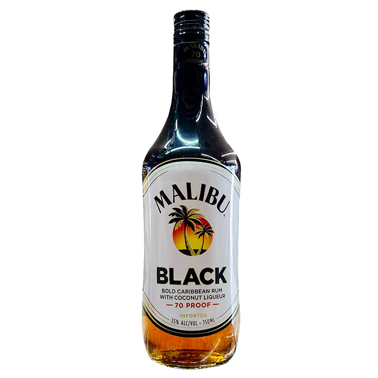 Malibu Black ( Stronger Version Of Coconut ) Rum 750ml Liquor Freight