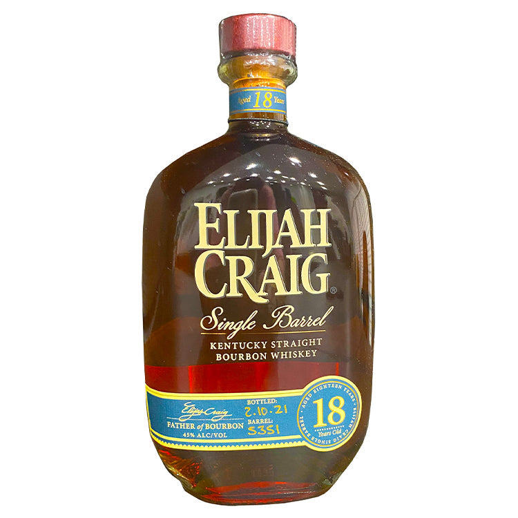 Elijah Craig 18 Year Single Barrel Straight Bourbon Whiskey ...